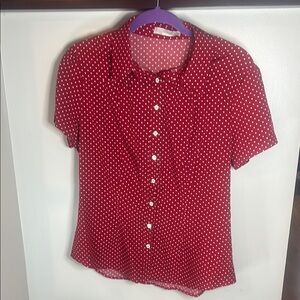 Red Polka Dot Women's Top